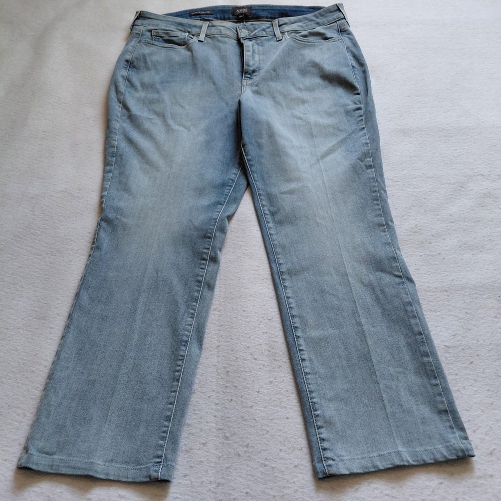 NYDJ Womens Marilyn Straight Jeans 18W Light Lift Tuck Stretch Denim High Plus